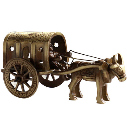 Brass Handcrafted Bull Cart Showpiece Figurine
