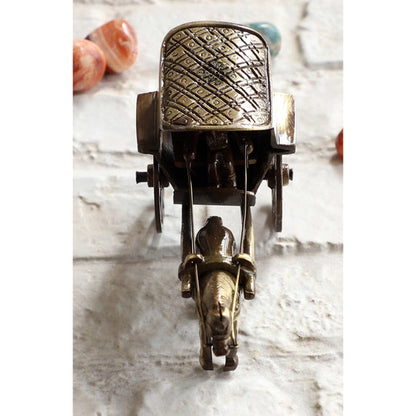 Brass Handcrafted Horse Carriage Showpiece Figurine, Home Hotel Office