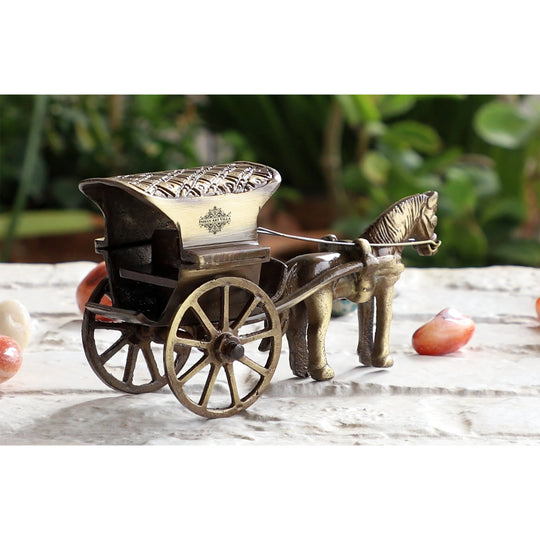 Brass Handcrafted Horse Carriage Showpiece Figurine, Home Hotel Office