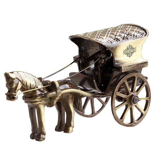 Brass Handcrafted Horse Carriage Showpiece Figurine, Home Hotel Office