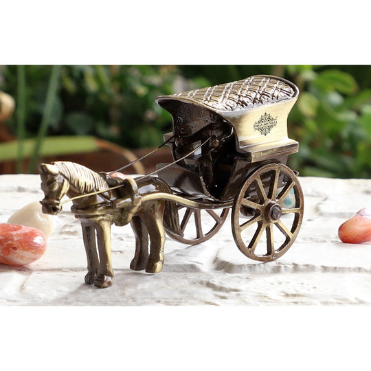 Brass Handcrafted Horse Carriage Showpiece Figurine, Home Hotel Office