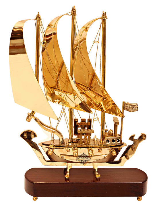 Brass Handmade Designer Ship, Yacht Showpiece, Miniature, Home Decor