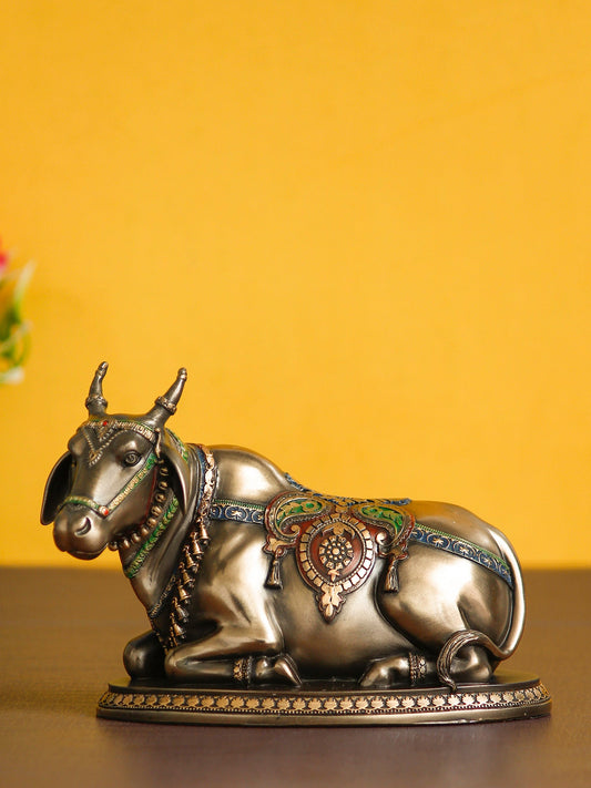 Gold Polyresin and Bronze Nandi Idol