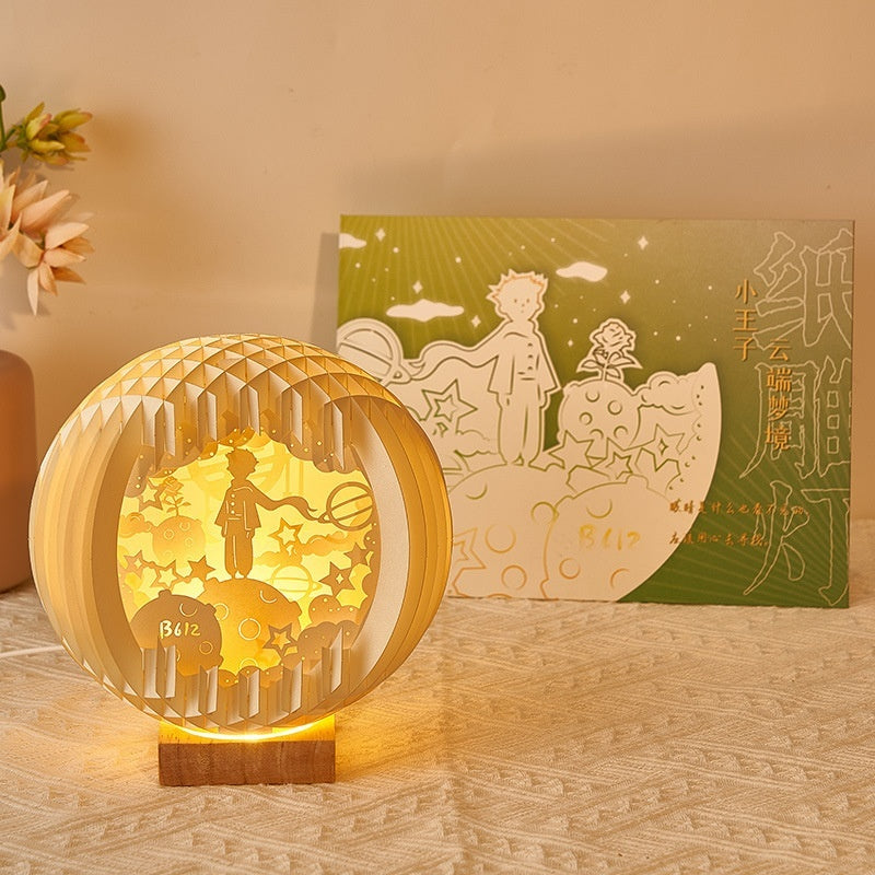 Lampe de nuit créative en trois dimensions en forme de sculpture sur papier, décoration créative pour la maison