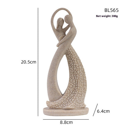 European Character Sandstone Couple Home Decoration Resin Crafts