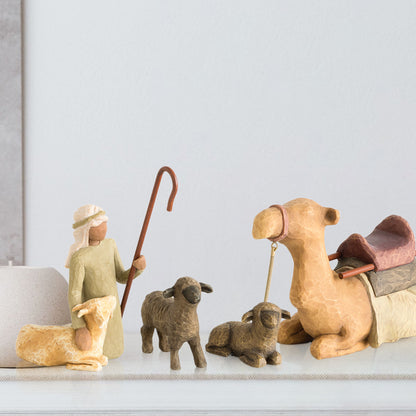 Shepherd and Stable Animals Resin Figurines Ornament