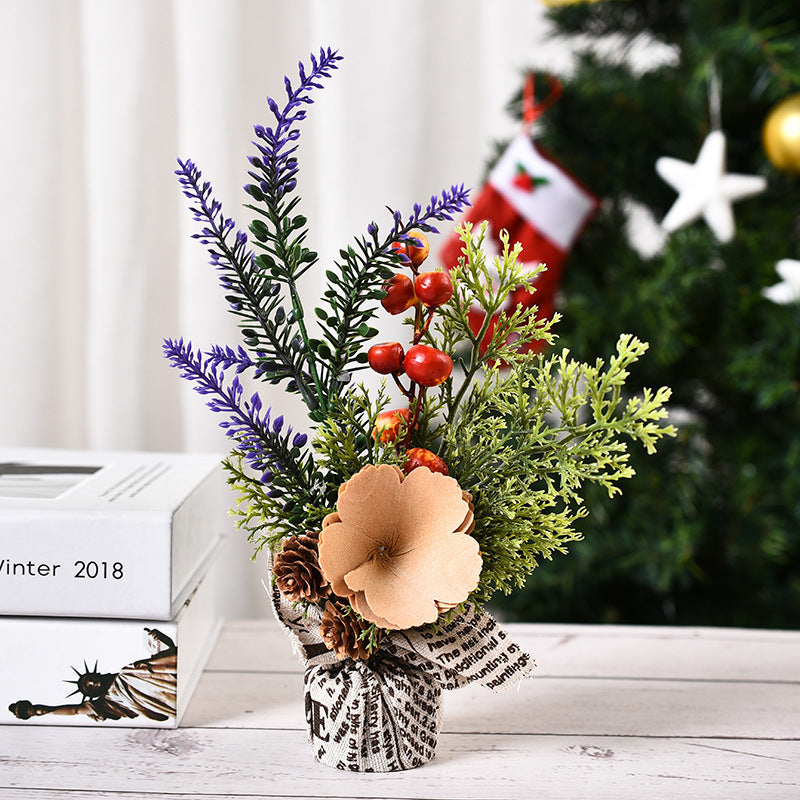 Mini décoration de Noël simple pour fenêtre, petit arbre, accessoires de photographie