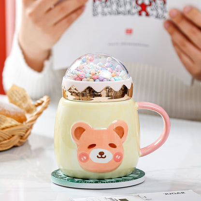 Large Capacity Ceramic Drinking Mug With Lid