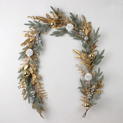 Golden Christmas Plastic Wire Garland Rattan Decorations