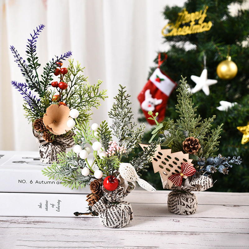 Mini décoration de Noël simple pour fenêtre, petit arbre, accessoires de photographie