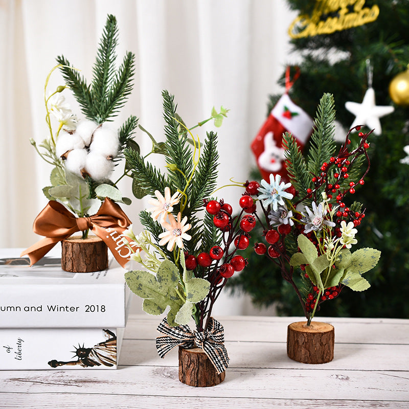 Mini décoration de Noël simple pour fenêtre, petit arbre, accessoires de photographie