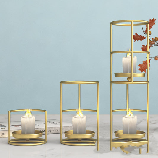 Hot Selling Simple Wrought Iron Candlestick Ring Candlestick Ornaments