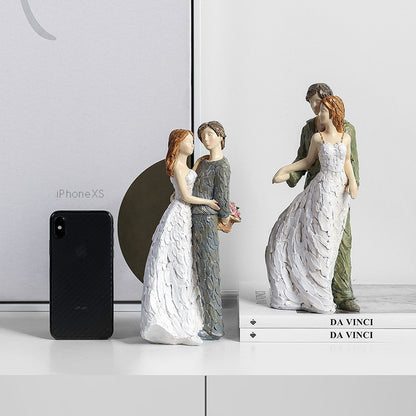 Romantic Couple Men and Women Resin Crafts – Elegant Wedding & Home Ornaments