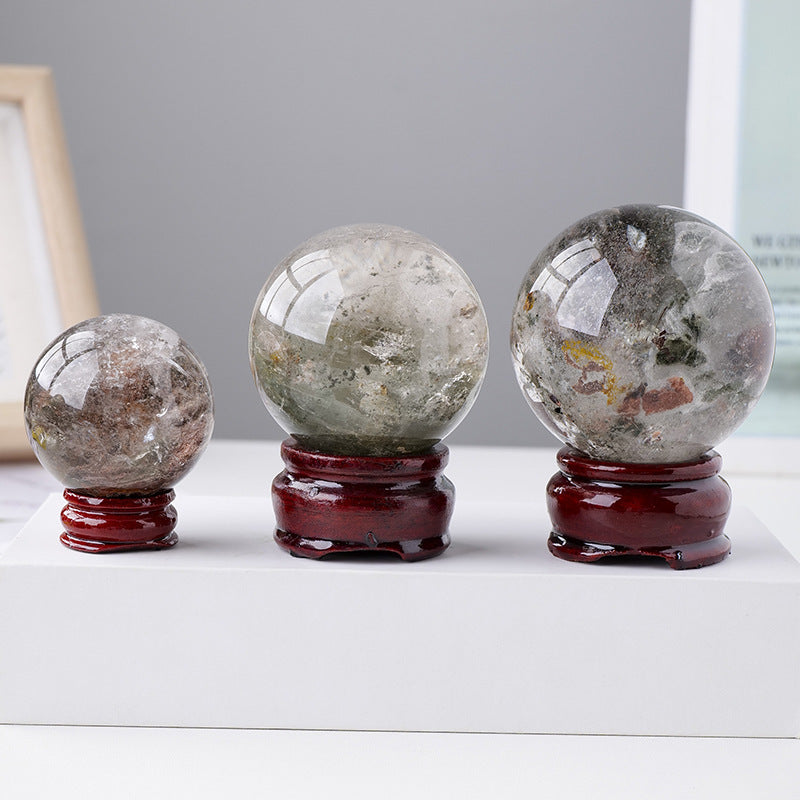Natural Green Ghost Crystal Ball Ornaments