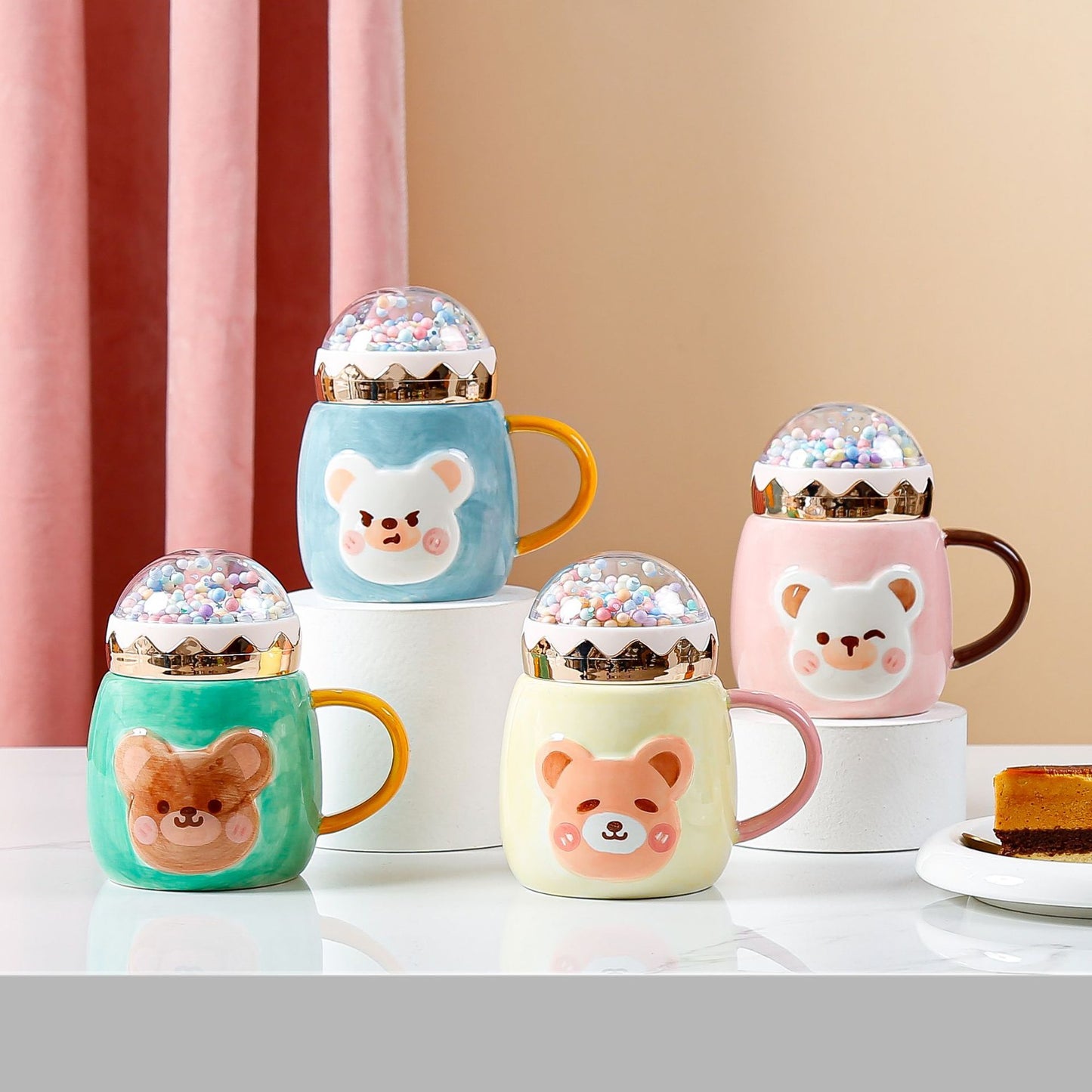 Large Capacity Ceramic Drinking Mug With Lid