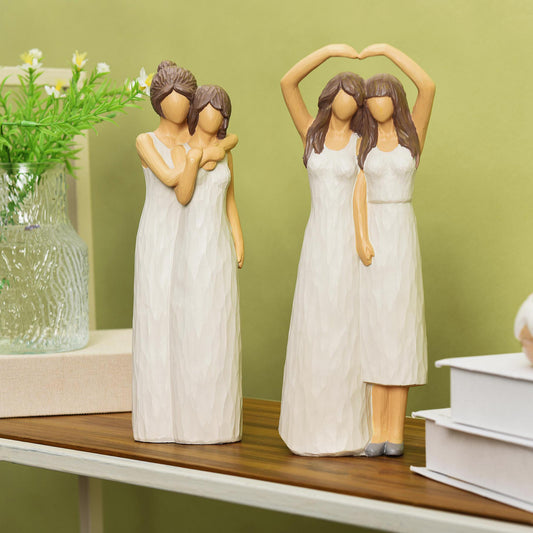 Resin Mother Daughter Figurines Ornament